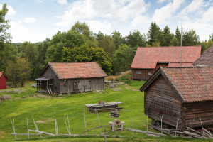 Vedskjul, vognskjul og stabbur på nordre Bøensætre